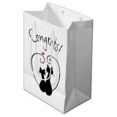 Sac Cadeau Moyen Chats noirs aux coeurs (Devant Angle)