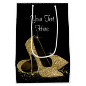 Sac Cadeau Moyen Chaussures à talon haute Parties scintillant en or (Dos)