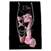 Sac Cadeau Moyen Chaussures Ballerina Pink Toe Noir (Devant)