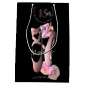 Sac Cadeau Moyen Chaussures Ballerina Pink Toe Noir (Dos)