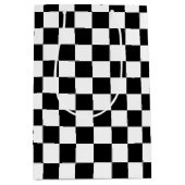 Sac Cadeau Moyen Checkerboard pattern black and white (Devant)