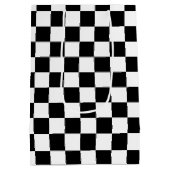 Sac Cadeau Moyen Checkerboard pattern black and white (Dos)