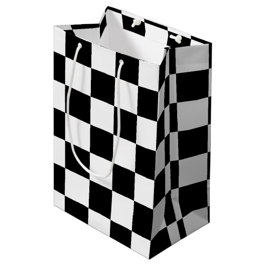 Sac Cadeau Moyen Checkered noir (Devant Angle)
