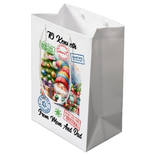 Sac Cadeau Moyen Cheerful Santa Sack Filled With Holiday Surprises (Dos Angle)