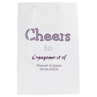 Sac Cadeau Moyen cheers to engagement of name purple pastel maron