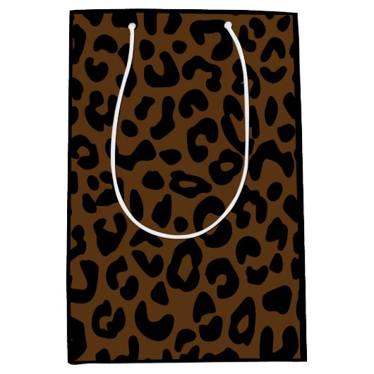 Sac Cadeau Moyen Cheetah Motif imprimé noir Brown (Devant)