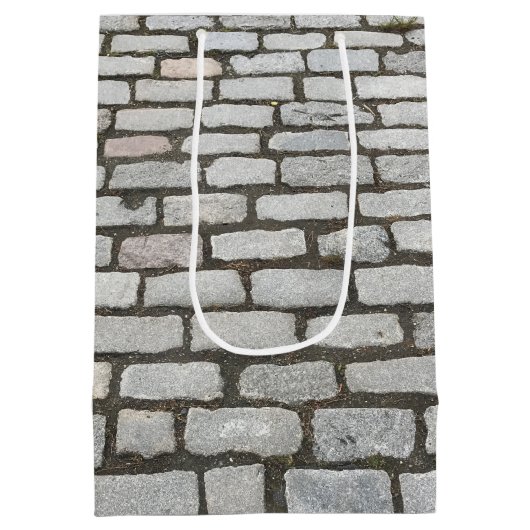 Sac Cadeau Moyen Chemin de pierre Gris Cobblestone Street Sidewalk (Dos)