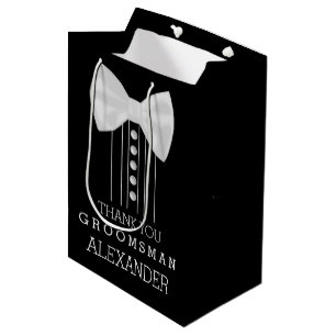 Sac Cadeau Moyen Chemise blanche de smoking de cravate d'arc de