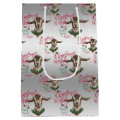 Sac Cadeau Moyen CHÈQUE | Souhaits de Noël Bébé Chèvre Baisers Basc (Dos)