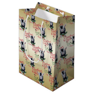 Sac Cadeau Moyen CHÈQUE voeux de Noël Bébé Chèvre Baisers Nigéria