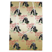 Sac Cadeau Moyen CHÈQUE | voeux de Noël Bébé Chèvre Baisers Nubian (Dos)