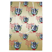 Sac Cadeau Moyen CHÈQUE | voeux de Noël Bébé Chèvre Baisers Pygmée (Dos)