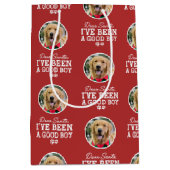 Sac Cadeau Moyen Cher Père Noël, j'ai été un bon garçon, photo de c (Devant)