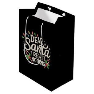 Sac Cadeau Moyen Cher Père Noël Je Ne Regrette Rien Noël Famille Co