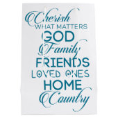 Sac Cadeau Moyen Chercher ce qui compte Turquoise (Dos)