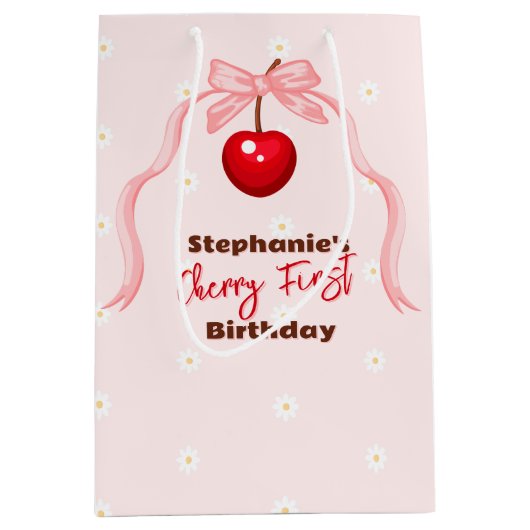 Sac Cadeau Moyen Cherry Sweet Anniversaire (Devant)
