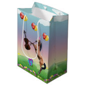 Sac Cadeau Moyen Cheval Jouant Le Violon Anniversaire (Devant Angle)