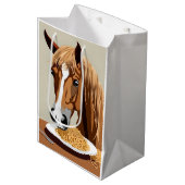 Sac Cadeau Moyen cheval mangeant des spaghetti (Devant Angle)