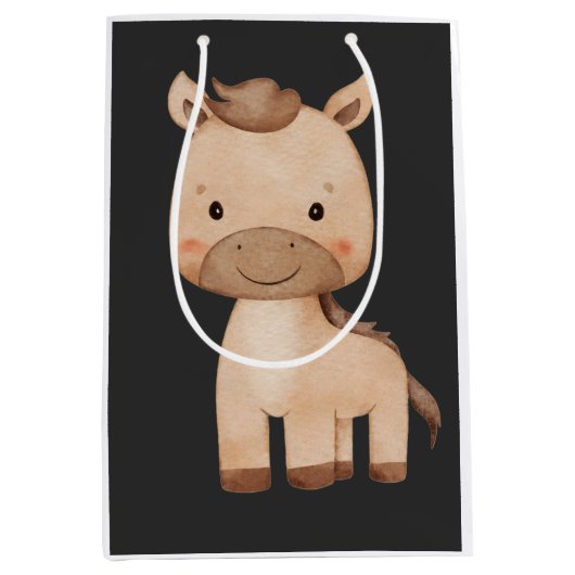 Sac Cadeau Moyen Cheval mignon (Devant)