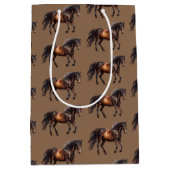Sac Cadeau Moyen Chevaux de Cowboy Brown (Devant)