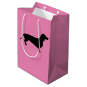 Sac Cadeau Moyen Cheveux courts Dachshund - Silhouette 1 (Dos Angle)