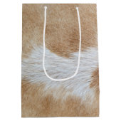 Sac Cadeau Moyen Cheveux de vache tan et blanc (Dos)