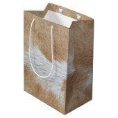 Sac Cadeau Moyen Cheveux de vache tan et blanc (Dos Angle)