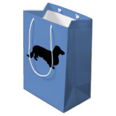 Sac Cadeau Moyen Cheveux longs Dachshund - Silhouette 1 (Dos Angle)