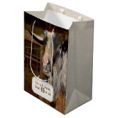 Sac Cadeau Moyen Chèvre drôle pour 85e anniversaire (Devant Angle)