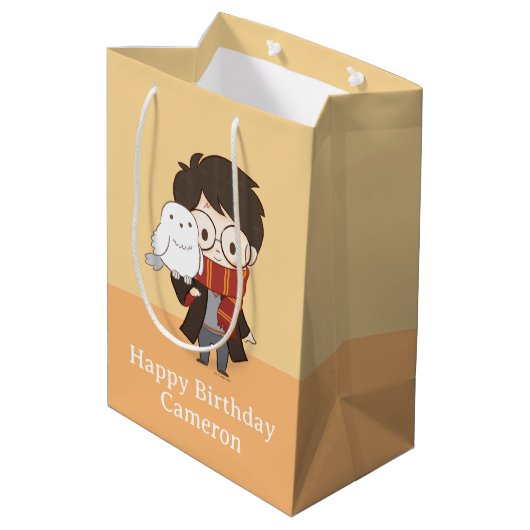 Sac Cadeau Moyen Chibi HARRY POTTER™ & Hedwig (Dos Angle)