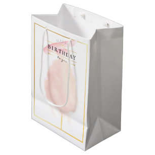 Sac Cadeau Moyen Chic Aquarelle Cotton Candy Anniversaire