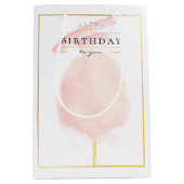 Sac Cadeau Moyen Chic Aquarelle Cotton Candy Anniversaire (Devant)