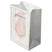 Sac Cadeau Moyen Chic Aquarelle Cotton Candy Anniversaire (Dos Angle)
