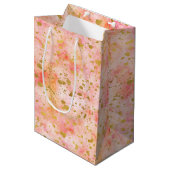 Sac Cadeau Moyen Chic Aquarelle Rose Gold Confetti (Devant Angle)