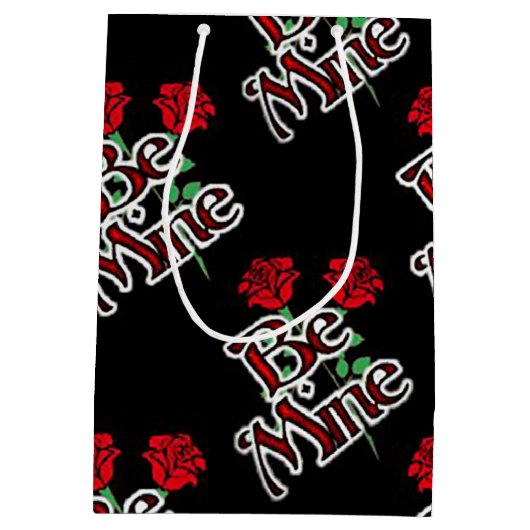 Sac Cadeau Moyen Chic Black Rose Be Mine (Dos)