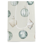 Sac Cadeau Moyen Chic Blue Cream Beach Océan Noël (Dos)