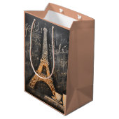 Sac Cadeau Moyen Chic Eiffel Tower Café Café Chalet Paris (Dos Angle)