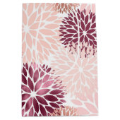 Sac Cadeau Moyen Chic Floral Rose Élégant (Devant)