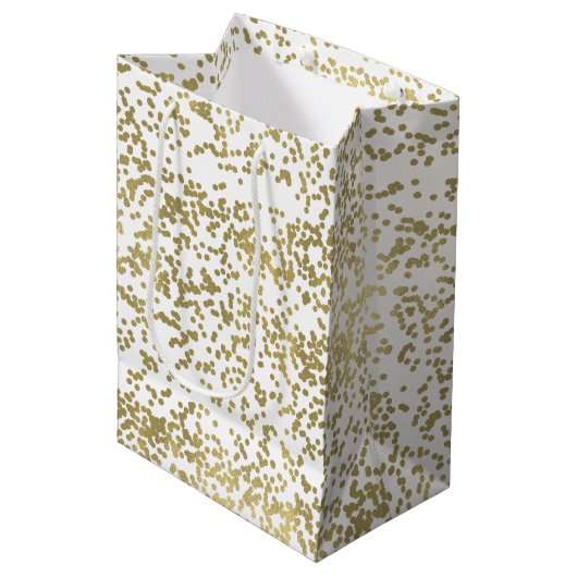 Sac Cadeau Moyen Chic Gold Confetti (Devant Angle)