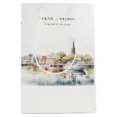 Sac Cadeau Moyen Chic Mariage d'aquarelle Annapolis Maryland (Devant)