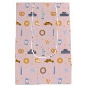 Sac Cadeau Moyen Chic New York Motif rose pâle (Dos)