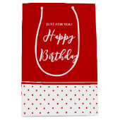 Sac Cadeau Moyen Chic Polka Dot Rouge Blanc Arrière - plan (Devant)