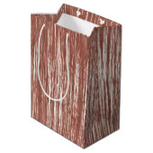 Sac Cadeau Moyen Chic Rose Gold Glam Tinsel Stripes Christmas (Dos Angle)