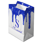 Sac Cadeau Moyen Chic Royal Blue Parties scintillant Drivers Étince (Devant Angle)