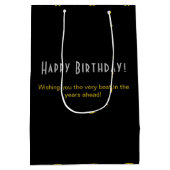 Sac Cadeau Moyen Chic Star Motif Joyeux anniversaire Silver Gold Bl (Dos)