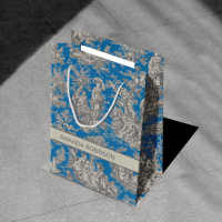 Chic Vintage Bleu Toile de Jouy Campagne Moyenne