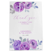 Sac Cadeau Moyen Chic Violet Rose de verdure Fête des mariées flora (Dos)