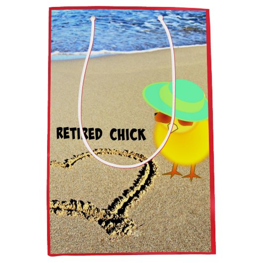 Sac Cadeau Moyen Chick retraité à la plage (Devant)