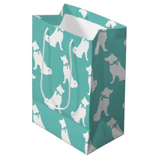 Sac Cadeau Moyen Chien Akita Puppy (Devant Angle)