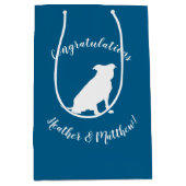 Sac Cadeau Moyen Chien Baby shower Pit Pitbull Blue Boy (Devant)